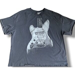 H&M Divided Nirvana Guitar Graphic T-Shirt Charcoal Gray Oversized XL 2024